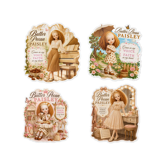 Butter Pecan Paisley Vinyl Sticker & Sticker Packs — Grace, Music & Faith-Themed Decals