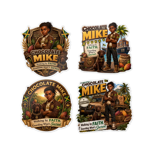 Chocolate Mike Vinyl Sticker & Sticker Packs — Strength, Protection & Faith-Themed Decals
