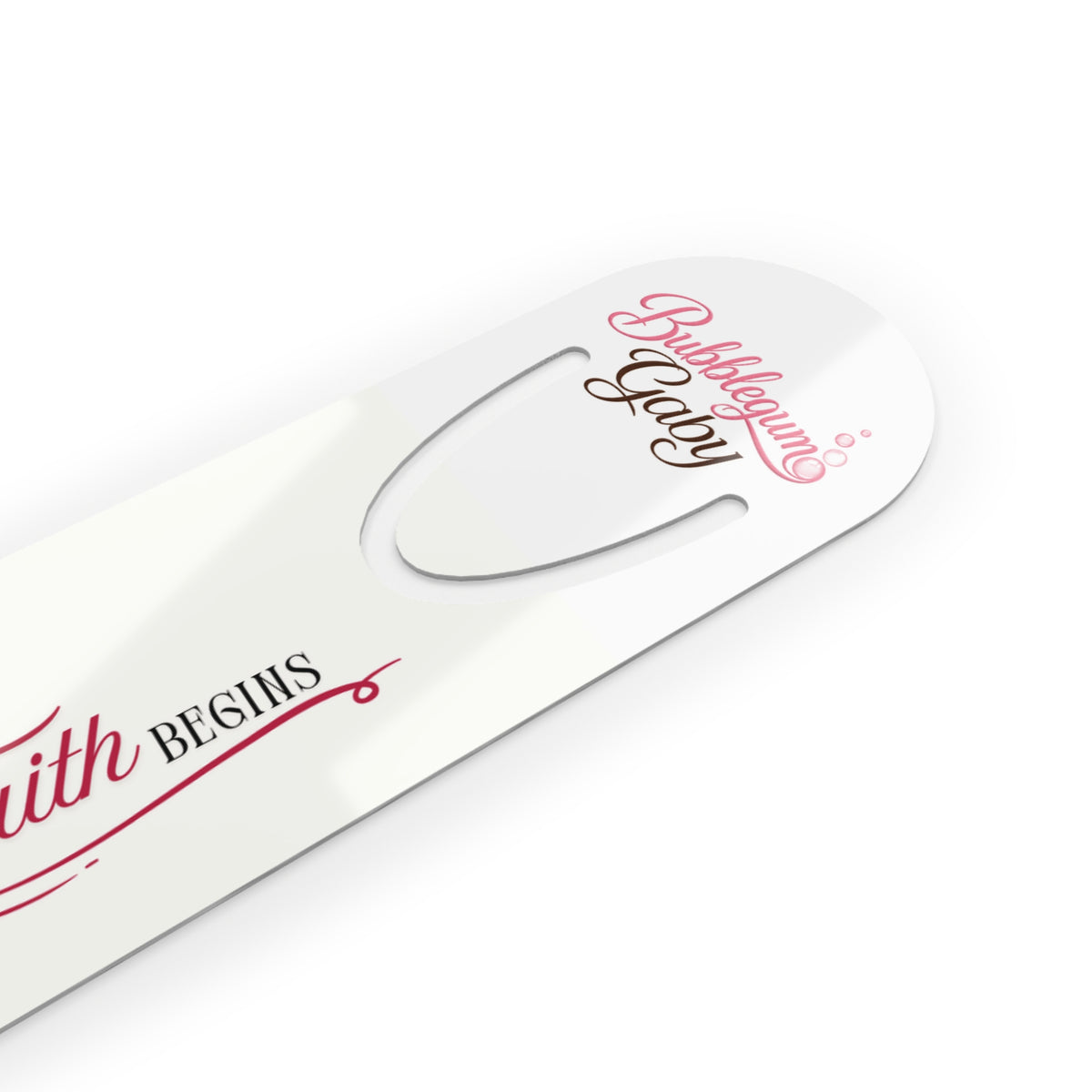 Bubblegum Gaby™ Metal Bookmark — Where Logic Ends, FAITH Begins