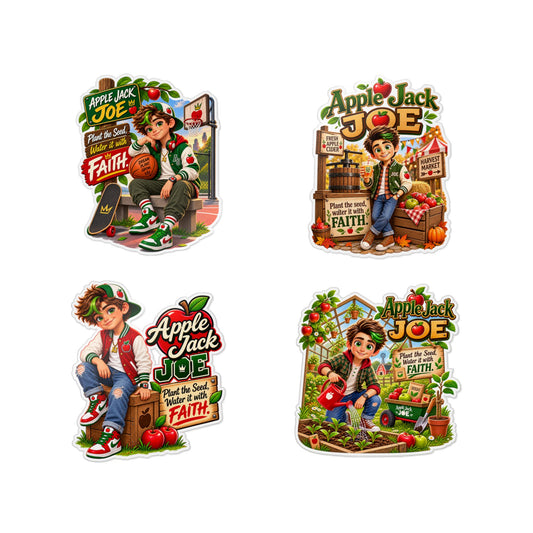 Apple Jack Joe Vinyl Sticker & Sticker Packs — Faith, Growth & Apple-Themed Decals