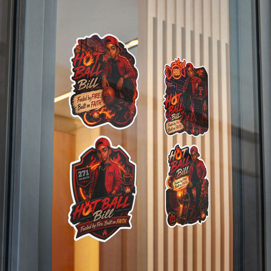 Hot Ball Bill Vinyl Sticker & Sticker Packs — Fire, Courage & Faith-Themed Decals