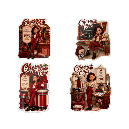 Cherry Chic Vinyl Sticker & Sticker Packs — Confidence, Style & Faith-Themed Decals