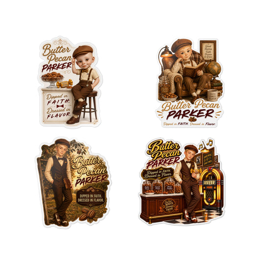 Butter Pecan Parker Vinyl Sticker & Sticker Packs — Vintage Style & Faith-Themed Decals