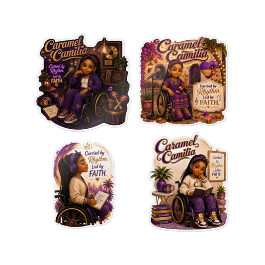 Caramel Camilia Vinyl Sticker & Sticker Packs — Music, Joy & Faith-Themed Decals