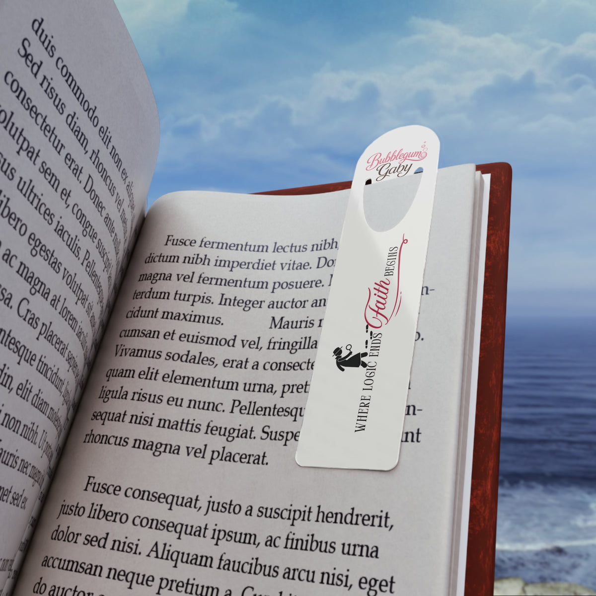 Bubblegum Gaby™ Metal Bookmark — Where Logic Ends, FAITH Begins